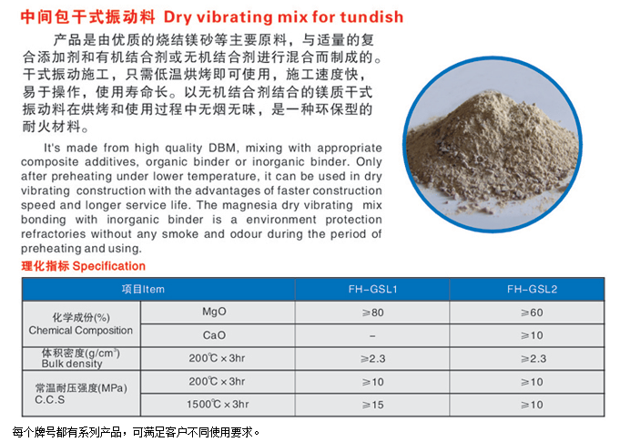 中间包干式振动料批发